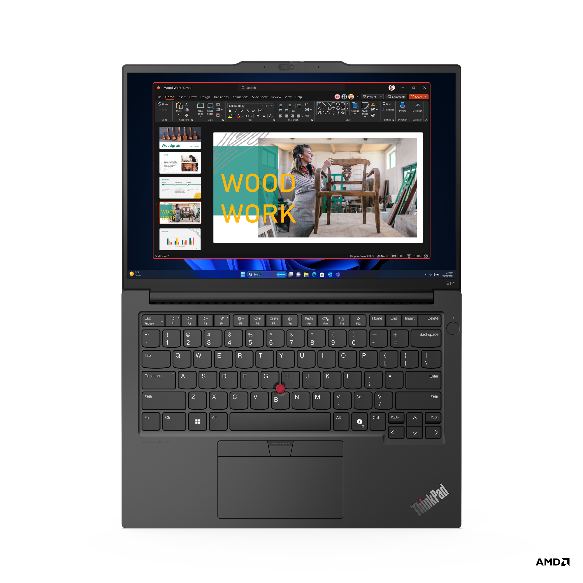 Lenovo Thinkpad E14 G6, Pantalla 14" WUXGA, AMD Ryzen™ 5 7535U 6 núcleos, 16 GB RAM, 512 GB SSD, Windows 11 Pro, W1yr - Imagen 2