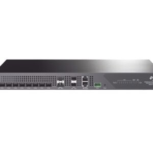 Deltra Stream, TP-Link, OLT de 8 Puertos XGSPON & GPON Combo, Conexión Hasta 2,048 ONUs, 2 Puerto 40G QSFP+ Uplink, 2 Puertos SFP+ 10G Uplink, Fuentes Redundantes AC-AC (incluidas), Administración desde la Nube Sin Costo (DPMS)