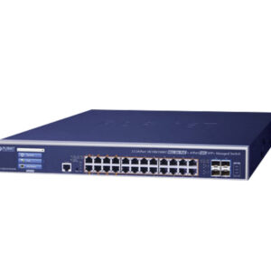 Planet GS-5220-24UPL4XVR Switch Administrable Capa 3, 24 Puertos Gigabit 802.3bt, Hasta 600 W, 4 Puertos 10 G SFP+