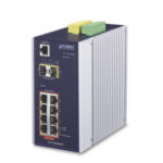 Planet IGS-10020HPT Switch Industrial Administrable Capa 2, 8 puertos PoE Gigabit 802.3af/at, 2 Puertos SFP de 1 / 2.5 Gigabit