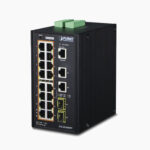Planet IGS-20160HPT Switch Industrial Administrable 16 puertos 10/100/1000 T 802.3at PoE + 2 Puertos 10/100/1000 T + 2 puertos 100/1000 X SFP