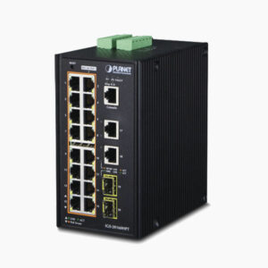 Planet IGS-20160HPT Switch Industrial Administrable 16 puertos 10/100/1000 T 802.3at PoE + 2 Puertos 10/100/1000 T + 2 puertos 100/1000 X SFP