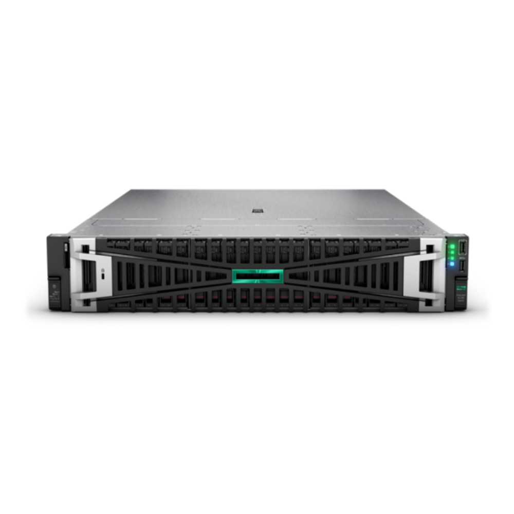 Servidor HPE ProLiant DL385 Gen11, AMD EPYC 9124 16 core 3.0GHz, Memoria 32GB, 8 x 2.5", Ethernet 1Gb 4-port BASE-T, Fuente 800W, Controlador MR408i-o, W3y