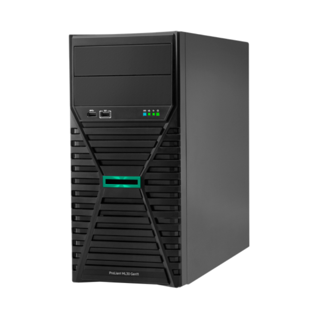 HPE ProLiant ML30 Gen11, Intel Xeon 6325P 4 núcleos 3.50 GHz, Ram 32GB, HDD 2x 1TB, Intel VROC RAID, Fuente 350W, 3yr