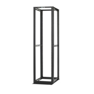 Rack de Cuatro Postes Estándar de 19", Rieles Numerados y Roscados #12-24, Profundidad Máxima de 30 in, 45 Unidades de Rack, Color Negro