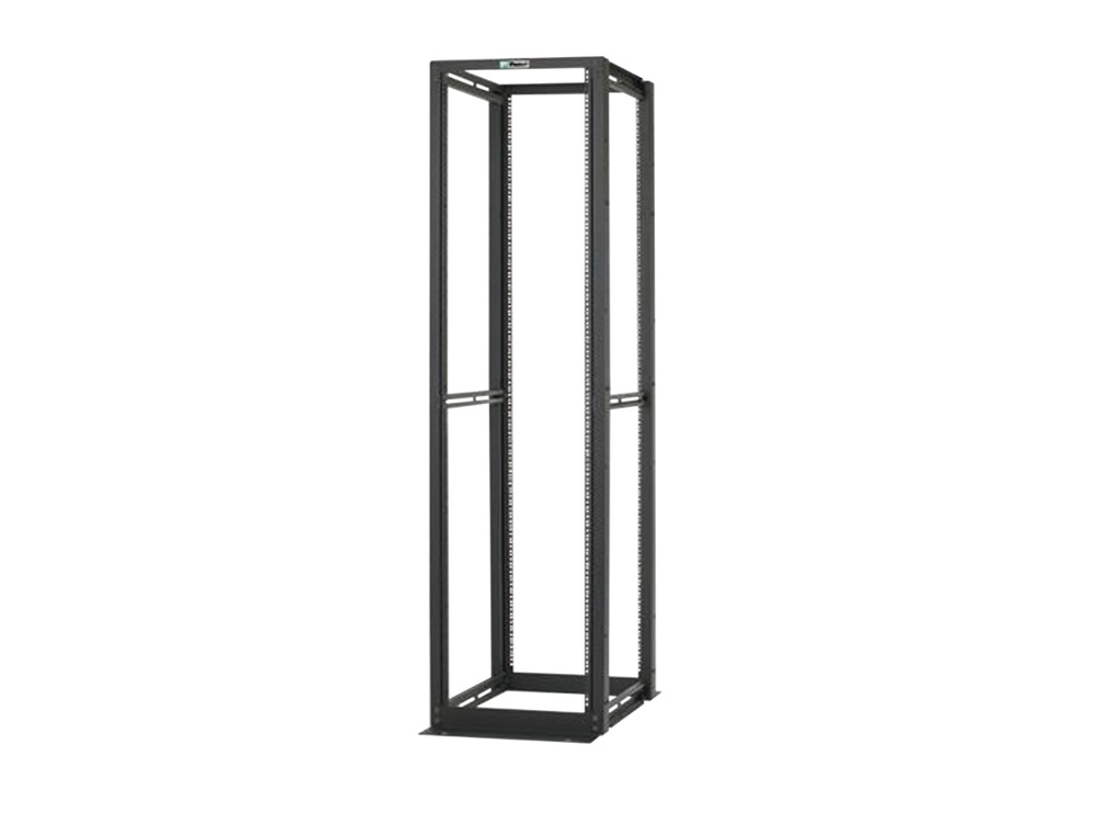 Rack de Cuatro Postes Estándar de 19", Rieles Numerados y Roscados #12-24, Profundidad Máxima de 30 in, 45 Unidades de Rack, Color Negro