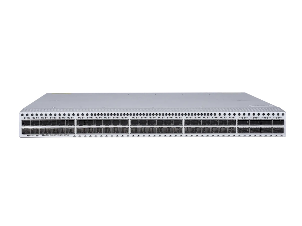 Switch Data Center M-LAG/VSU/de-stacking para Mayor Disponibilidad y Alto Rendimiento, 48 Puertos SFP+ 10G y 8 Puertos QSFP28 100G