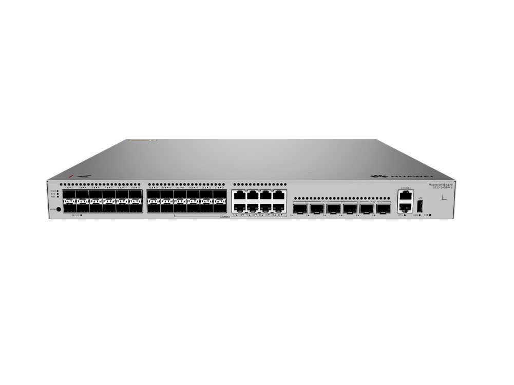 Switch Huawei Gigabit S530-24ST4XE, Administrable Capa 3, 24 puertos SFP, 8 puertos 10/100/1000 Mbps (Combo), 4 Puertos SFP+, 2 Puertos SFP+ 12GE Stack, iStack, Administración Nube Gratis
