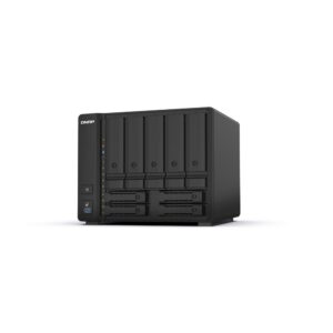 Nas Qnap TS-932PX-4G, Proc Cortex-A57 4núcleos, 5 BAHIAS 3.5" + 4 de 2.5", Ram 4 GB, Red 2 SFP+ 10GbE y 2 de 2,5GbE, 1yr