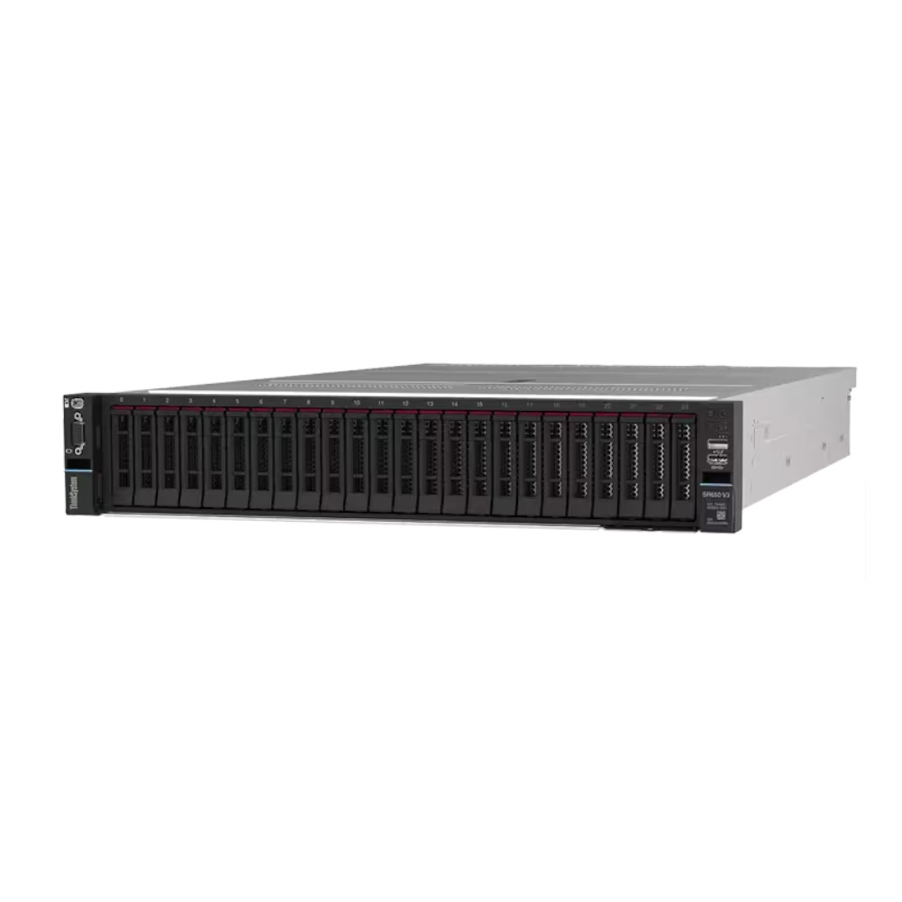Servidor Lenovo ThinkSystem SR650 V3, Xeon Silver 4510 12 Core 2.4GHz, 32GB RAM, 8 x LFF Bay(s), Red RJ45 4-port, Fuente 750W, 3yr