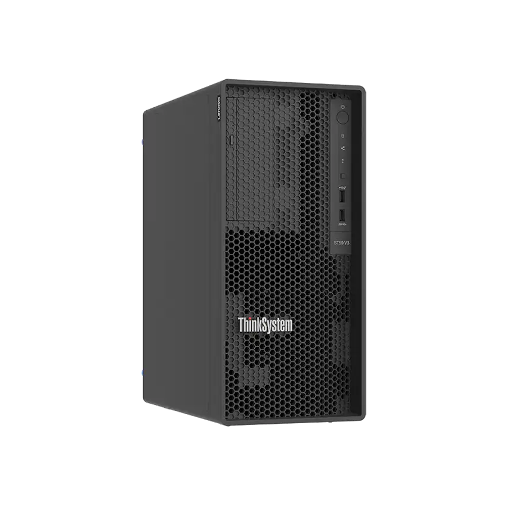 Servidor Lenovo ThinkSystem ST50 V3, Xeon 6333P 6 Core 3.1GHz, Ram 32GB, SSD 960GB, HDD 2TB, SW Raid, Fuente 300W, 1yr